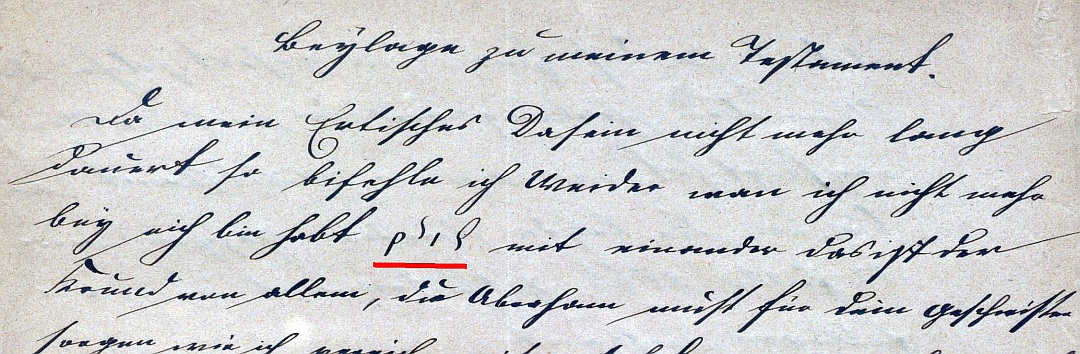 Beilage zum Testament des Salomon Schloß, Mömlingen