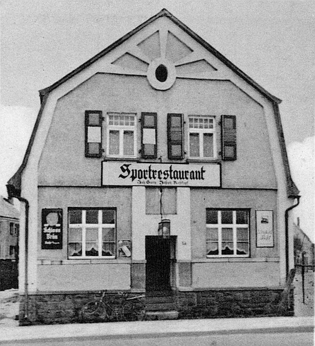 Das Gasthaus „Sportrestaurant“ das einst in Münster seinen Standort hatte